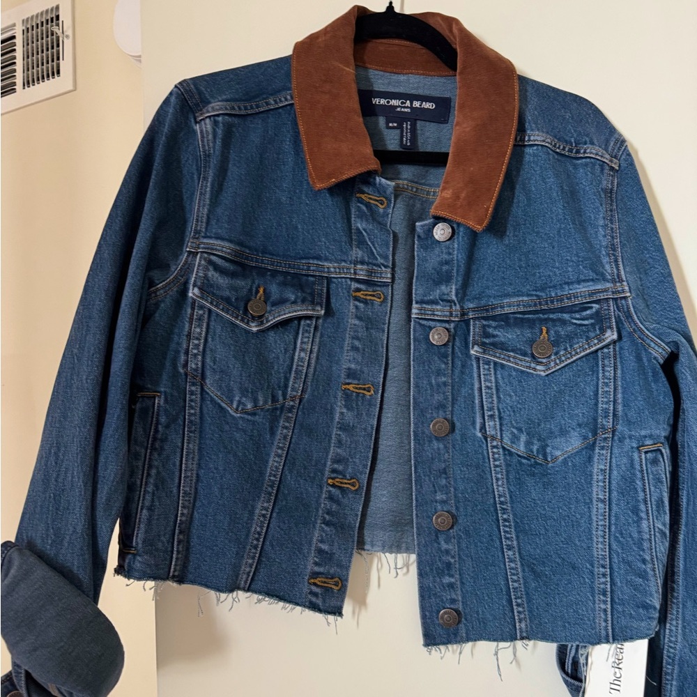 Veronica Beard NWT Cara Denim Jacket Size Medium M Jean Blue Like NEW!